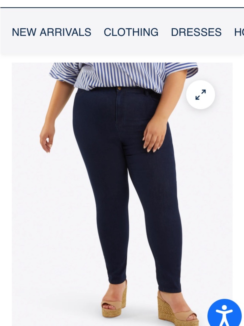 Draper James Navy Straight-Leg Pants 16